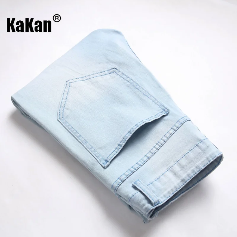 Kakan-New Men's Casual Ripped Jeans In Spring and Autumn, New Youth Slim Elastic Jeans with Small Feet K09-1031