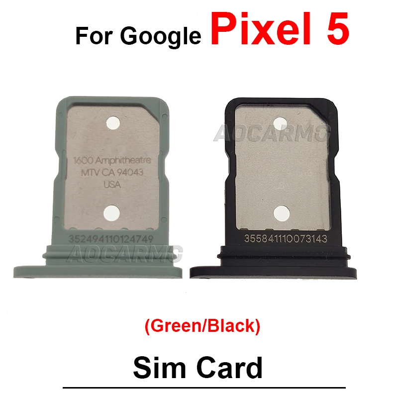 Google Pixel 5用の黒い緑色のSIMカードソケット,トレイホルダーの修理