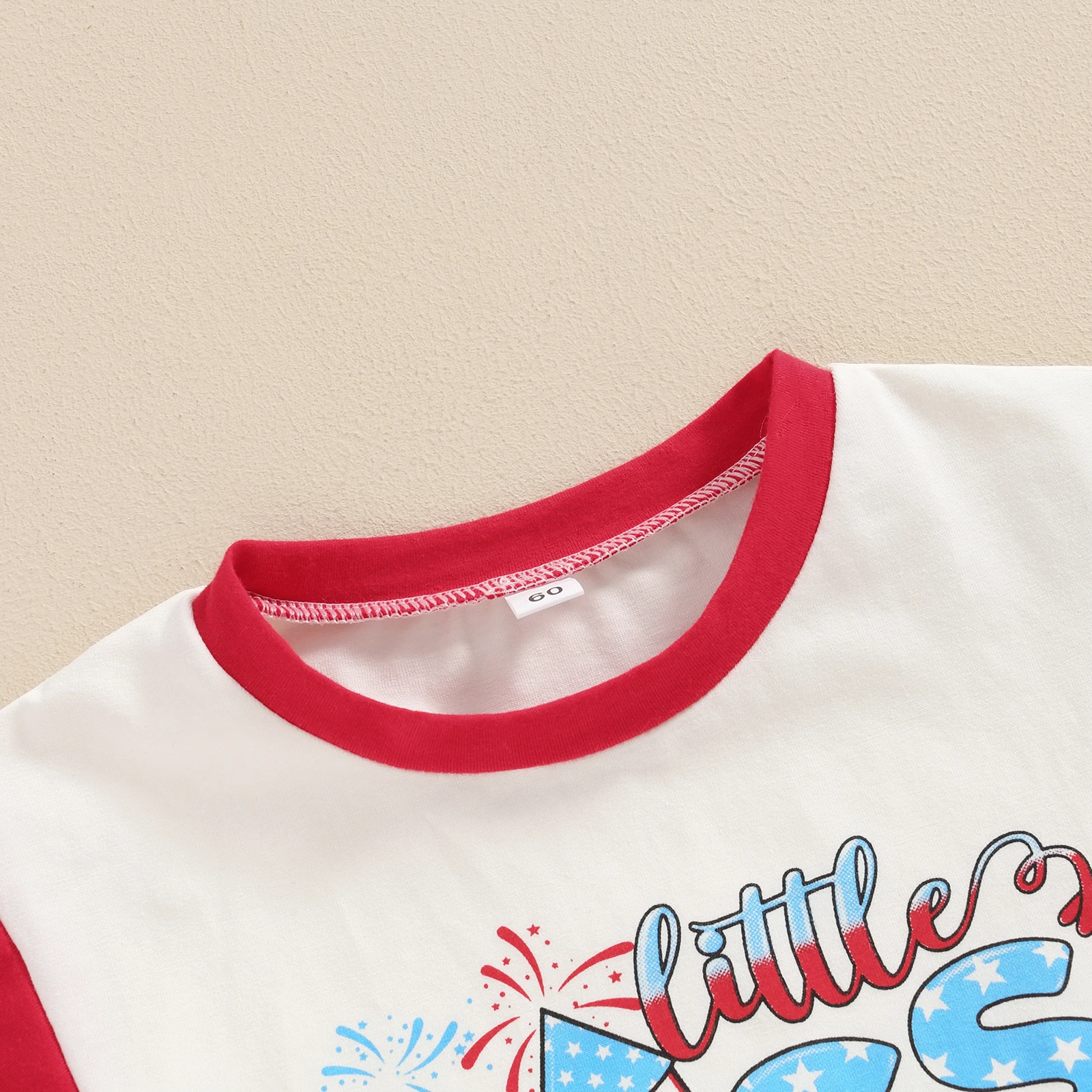 Citgeett 여름 독립 기념일 반팔 점프수트, 레터 프린트 바디 수트, 대비 색상,  소년 소녀 옷