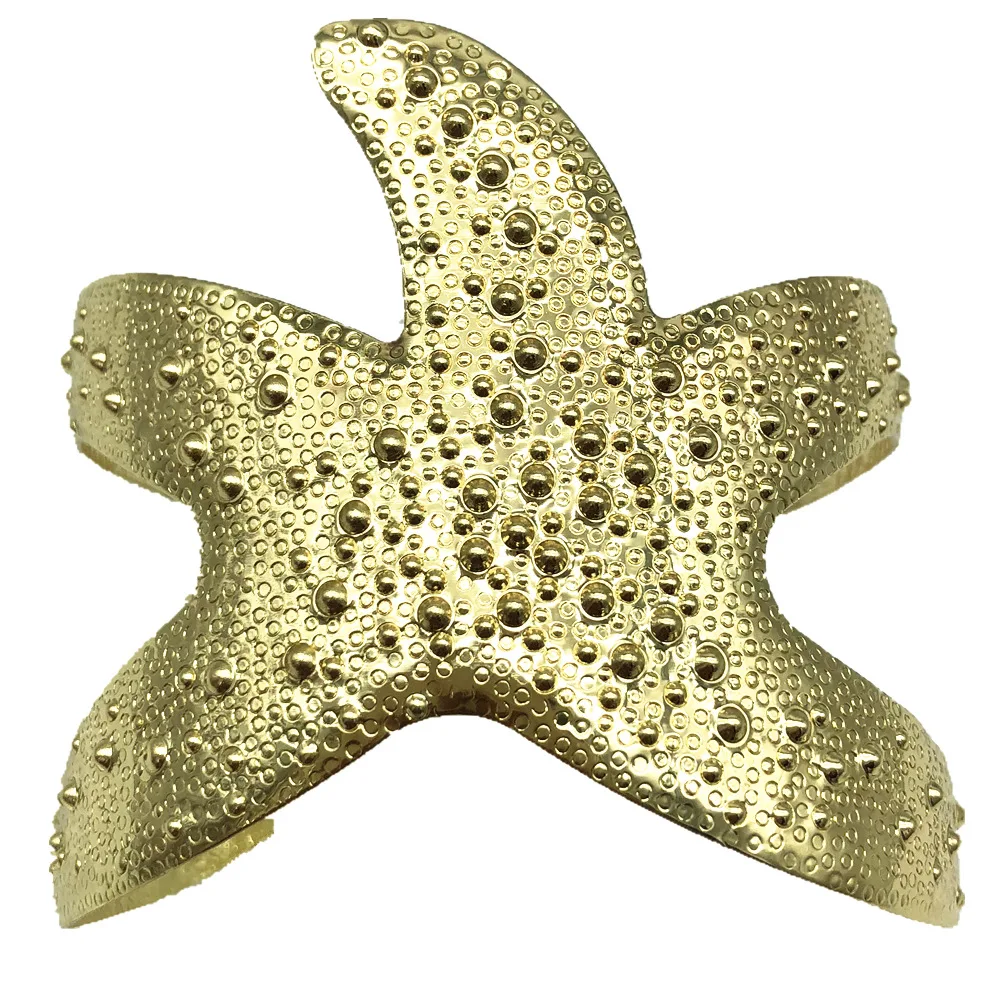 New niche design with a minimalist and fashionable starfish design for women's open-end bracelet