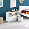 Toy Storage Cabinet with Movable Drawers, Floor Storage Organizer with Hidden Wheel & Large Open Bookhelf, Organizer Chest 5