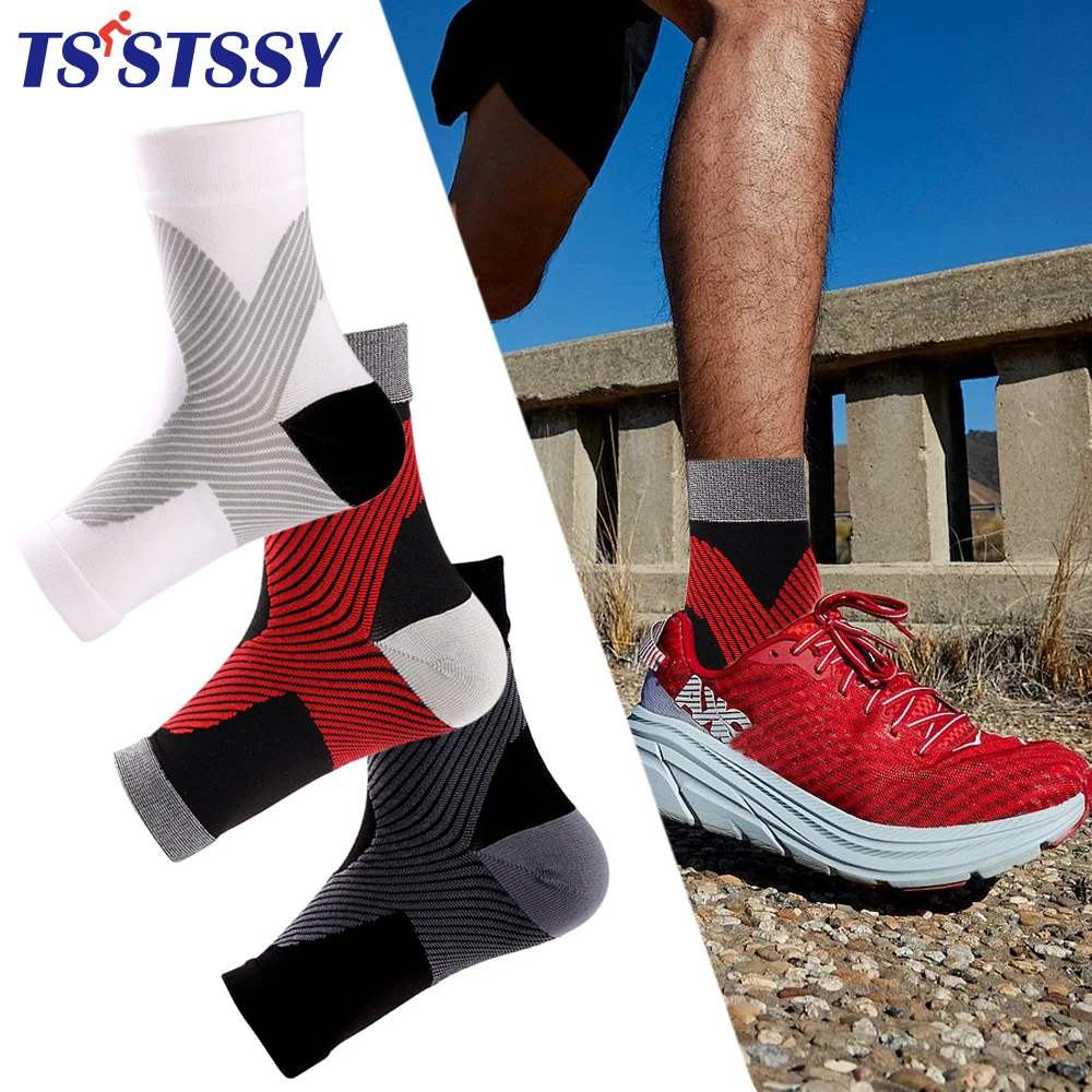 

1Pair Sports Socks Anti Fatigue Compression Foot Sleeves Ankle Support Sock for Running Cycling Basketball Outdoor Ankle Brace