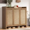 Shoe Storage Cabinet, 30 Pairs Rattan Shoe Cabinet Storage for Entryway, 6-Tier 41" Tall Shoe Cabinet Storage, 1