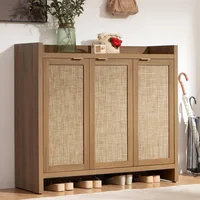Shoe Storage Cabinet, 30 Pairs Rattan Shoe Cabinet Storage for Entryway, 6-Tier 41" Tall Shoe Cabinet Storage, 1