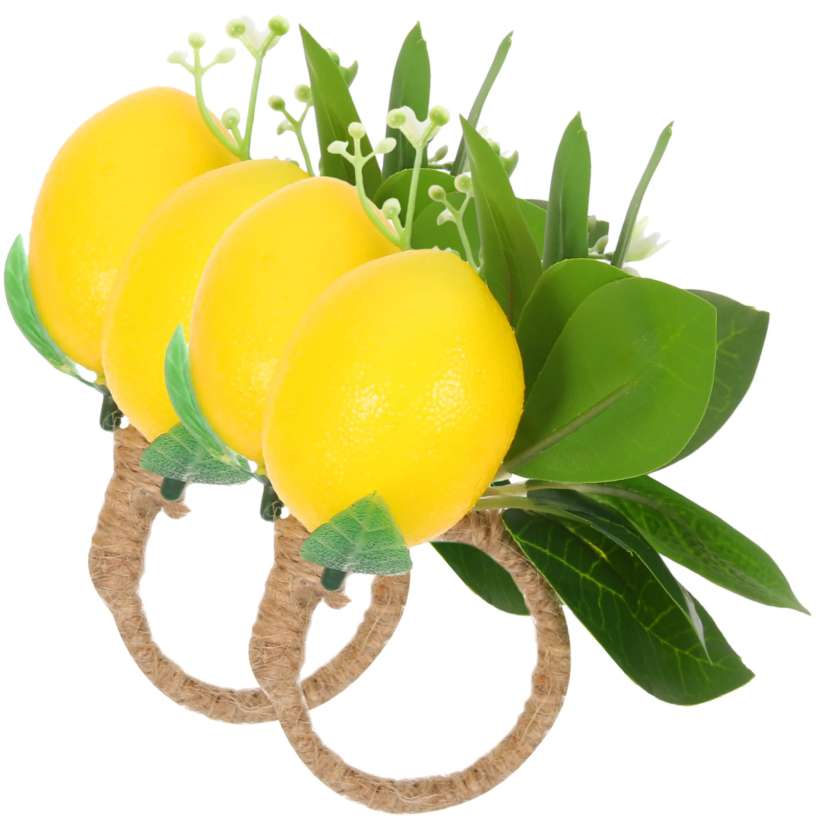 

4 Pcs Lemon Napkin Rings Artificial Holder Buckle Holders Valentine's Day Plastic
