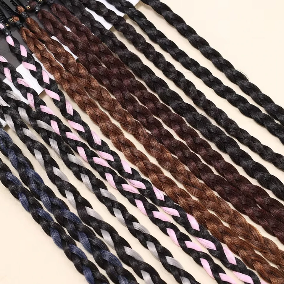 2pcs Synthetic Clip in Braid Hair Extensions With Strong BB Clip Braid Ponytail Fake Hair for Women Daily/Party Wear