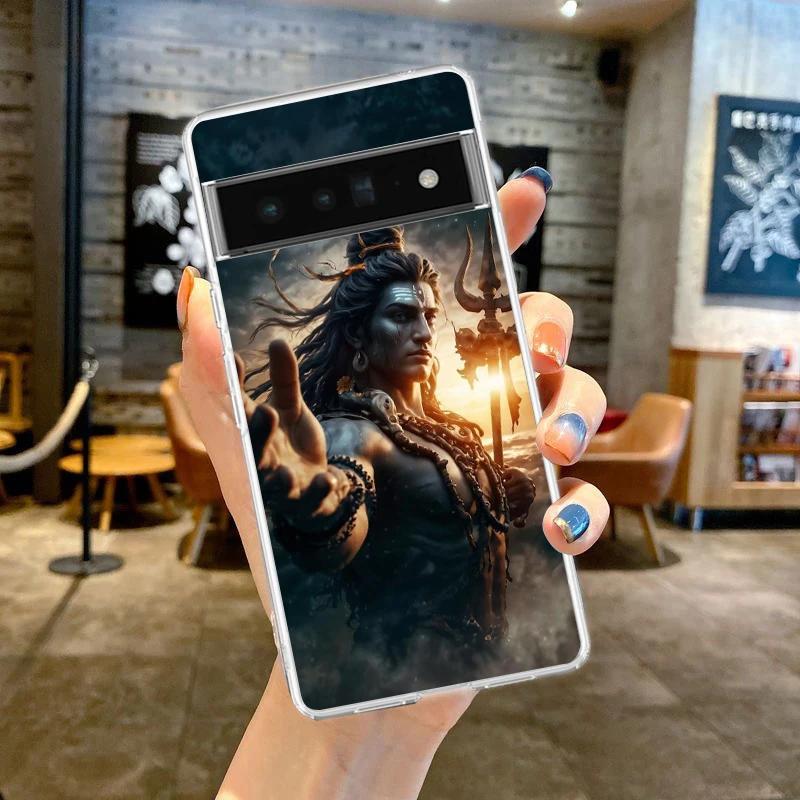 Clear Soft TPU Phone Case with Lord Shiva and Buddha Design