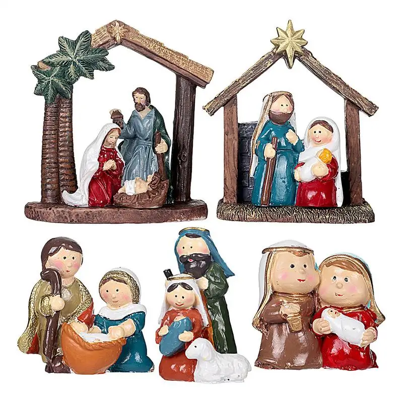 Petite Crèche De Noël Dans Une Boîte En Fer Blanc