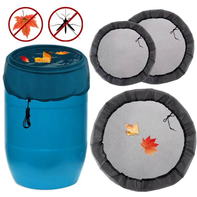 60/80/97 Cm Hálófedél Esőhordókhoz Vízgyűjtő Vödör Tartály Háló Levelek Legyek Megakadályozzák A Vízvédő Fedelét