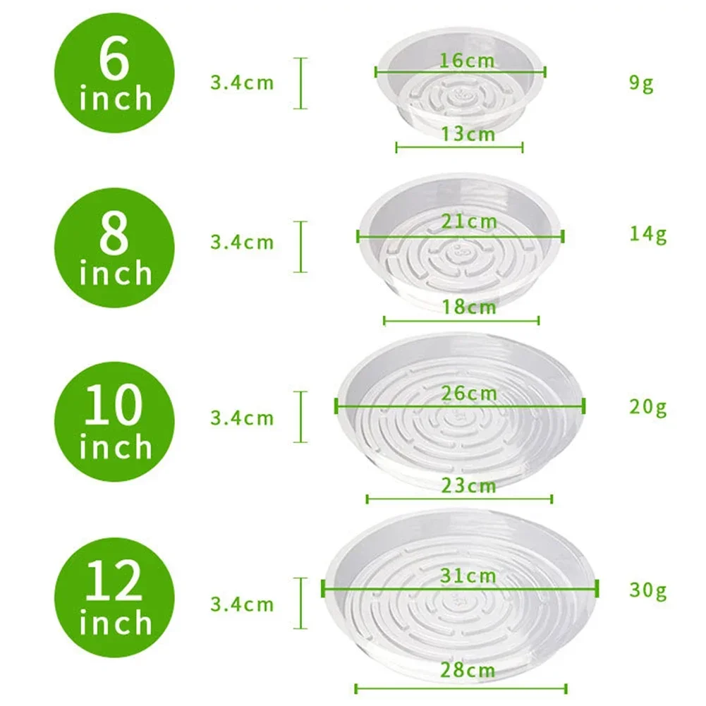 6/8/10/12 Inch Clear Plastic Plant Saucers Flower Pot Drip Trays Gardening Maintenance Supplies 10/24pcs plant saucer plastic plant saucer