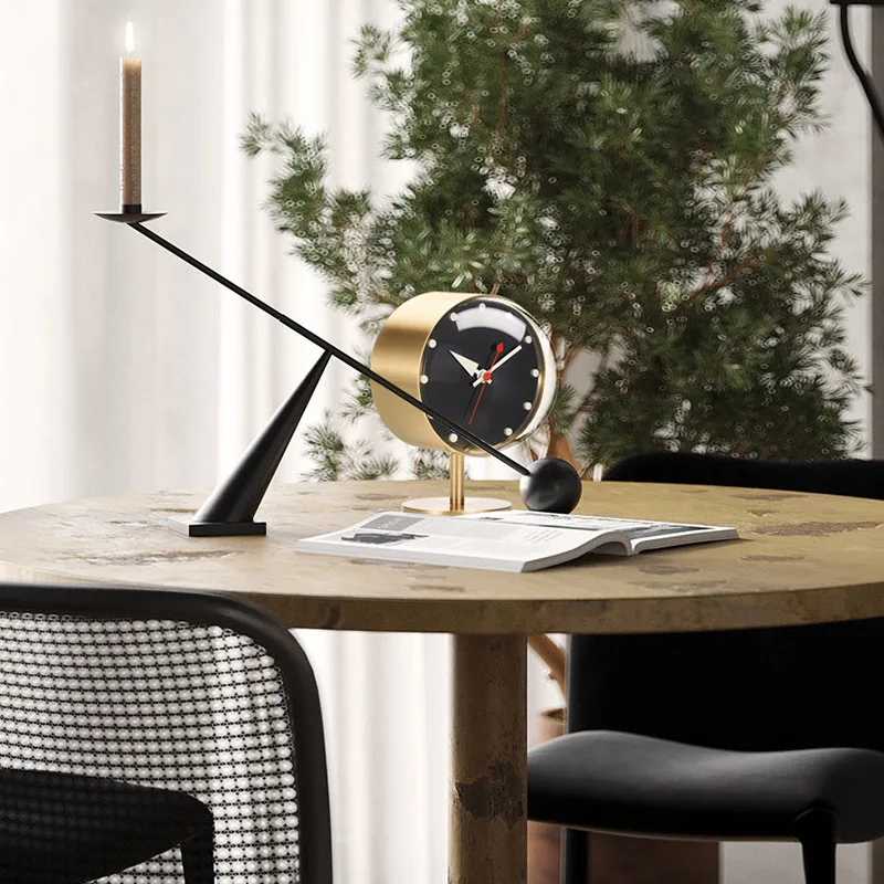 Specialty Table Clocks Retro Decoration Creative Modern Design Brass Quartz Silent Desktop Clock Home Decor Black Gifts table clock digital table clock mini desk clock retro desk clock