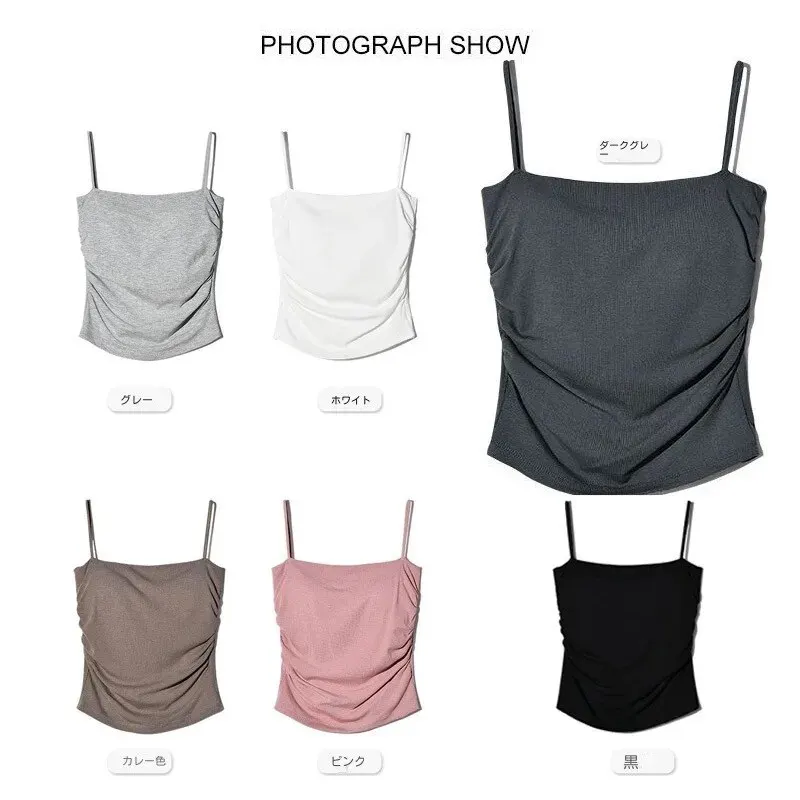 Cotton camisole new summer simple women girls crop top sleeveless shirt bra tops straps skinny base