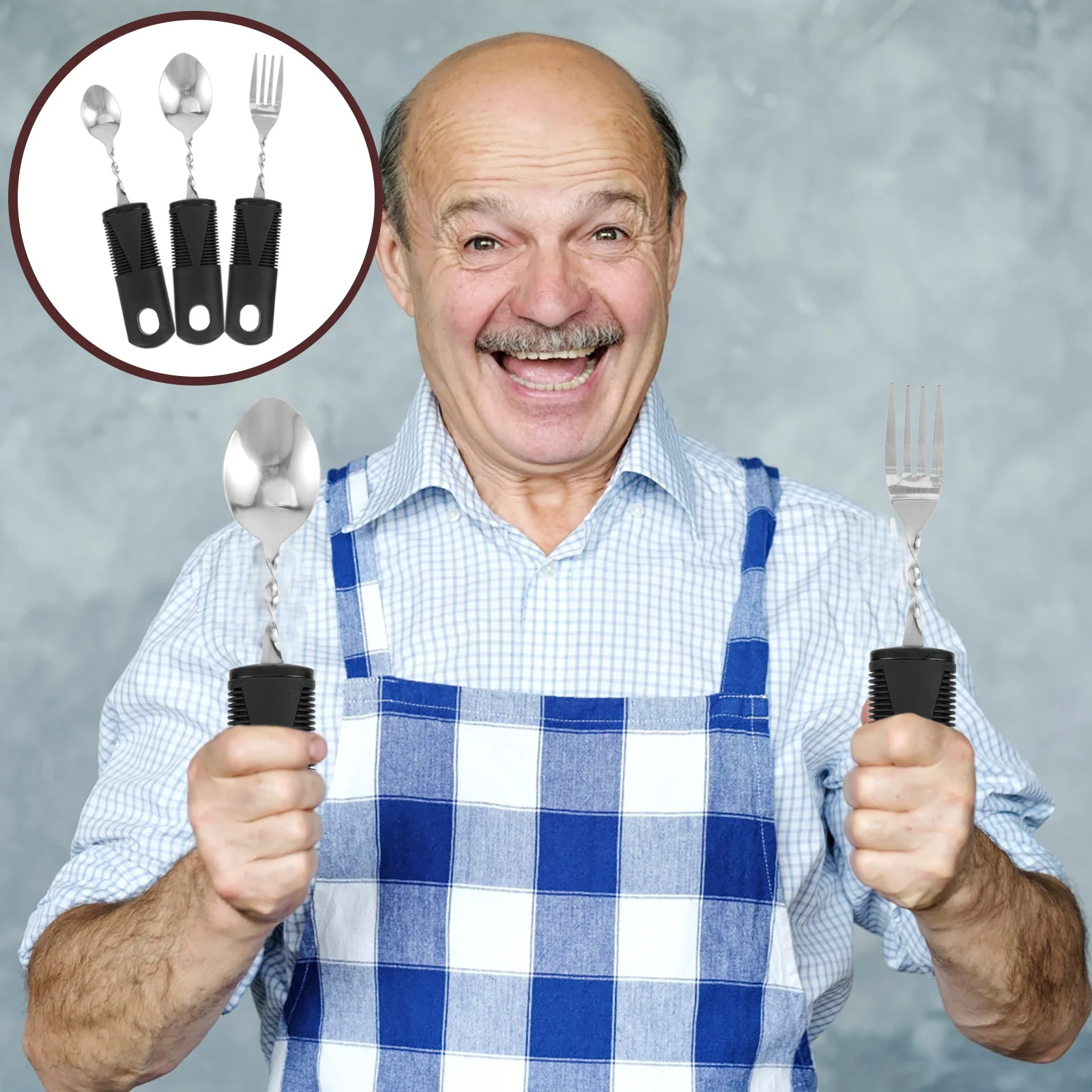

Bendable Cutlery Portable Utensils Tableware Elderly Big Spoon Stainless Steel Parkinsons Meal Adults Adaptive
