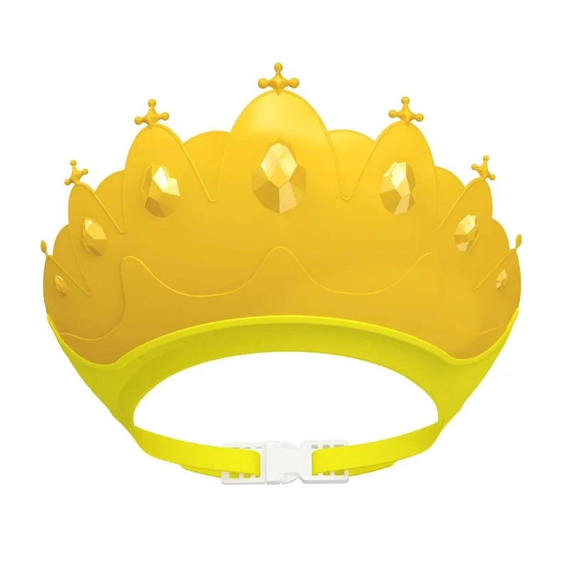 Adjustable Size Children Shampoo Cap Crown Baby Shower Cap Cartoon Bath Visor Infant Hair Shield Ear Protection Waterproof