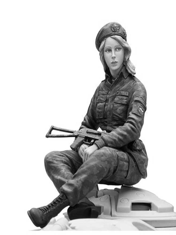 Neue unmontierte 1/16 Russland weibliche Infanterie Soldat Harz Kit DIY Spielzeug unbemaltes Harzmodell