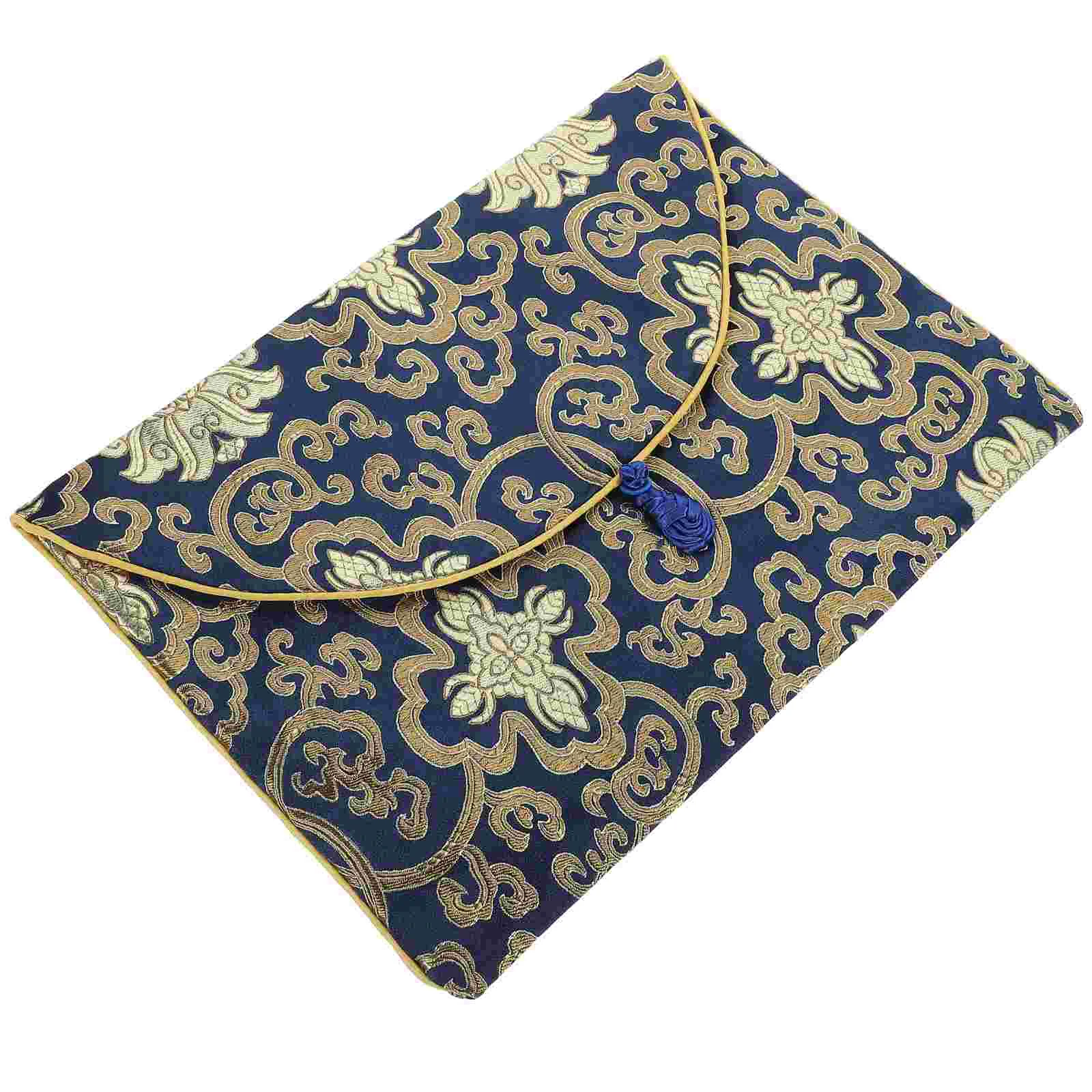 

English title: Bible Covers Case Brocade Bag Church Pouch Confucian Pocket Organizer Book Storage Envelope