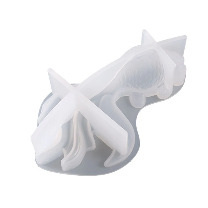 Diy Crystal Drop Glue Koi Mold Irregular Flat Table Ornaments Large Goldfish Silicone Mold