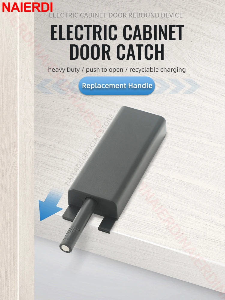 NAIERDI NED-JS-K11 Electronic Cabinet Magnetic Catch,Push to Open Catch Lock,Rebound Self-Locking Door Latch,Hidden Kitchen Cabinet Handle