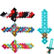 

New Sword Pop It Fidget Toys Push Bubble Puzzle Simple Dimple Squishy Sensory Decompression Anti Stress Squeeze Toys for Kids