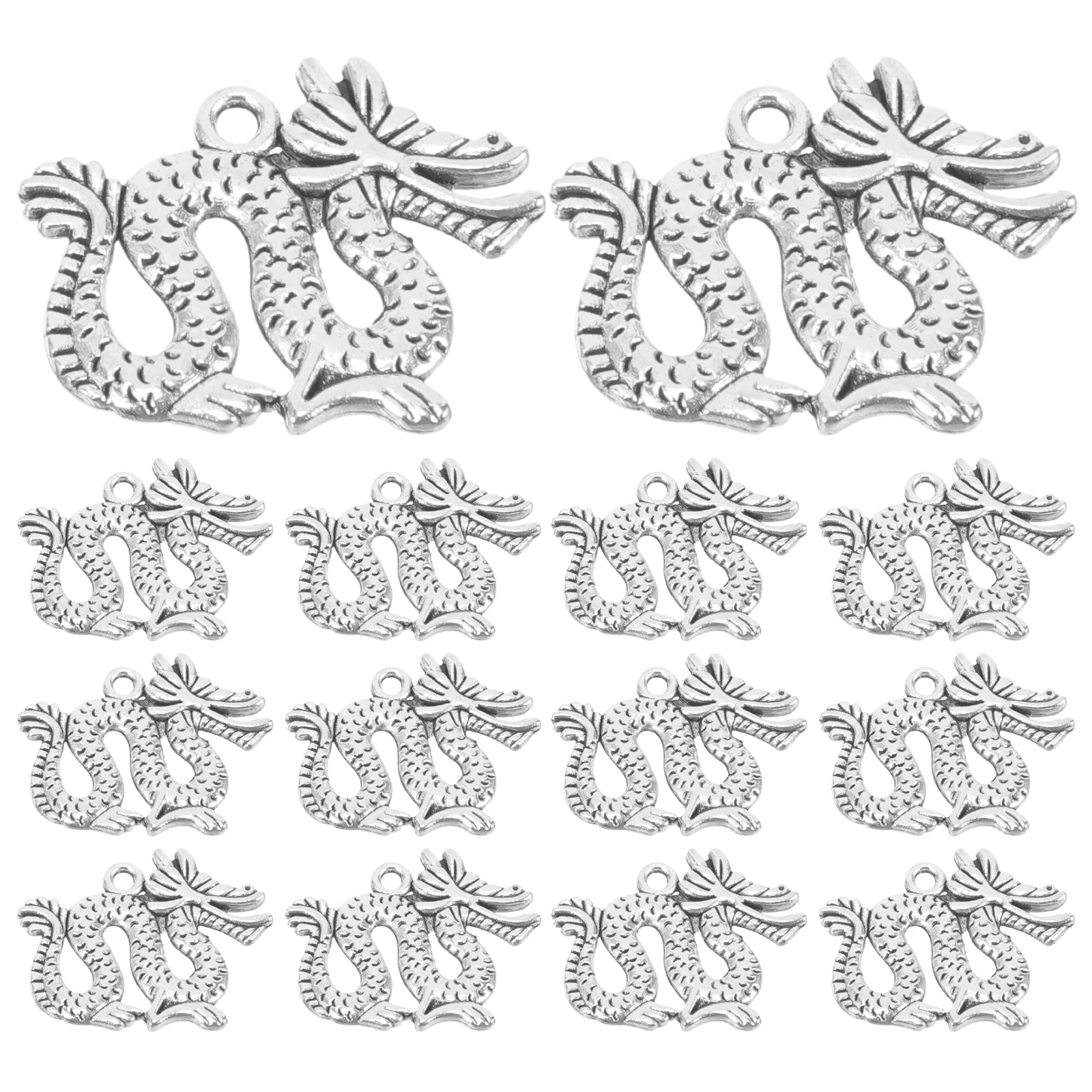 

20 Pcs Christmas Gift Women Pendant Charm Dragon for Necklace Metal Leis DIY Jewelry Alloy Charms Making Pendants Presents