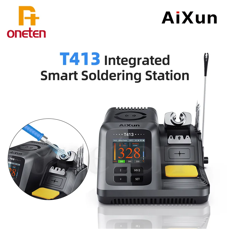 AIXUN T413 200W Integrated Smart Soldering Station Support T245/T225 handles For Mobile Phone Precision Welding Repair Tools