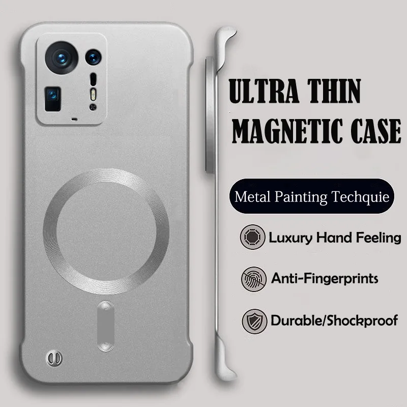 Luxury Magnetic Wireless Charging Phone Case with Hard Protective Bumper