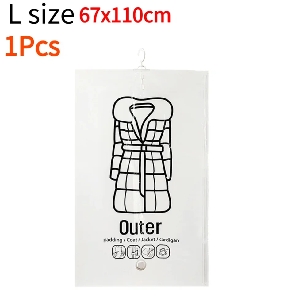 Transparent Vacuum Storage Bag for Clothes and Coats - Dustproof Organizer with Air Pump