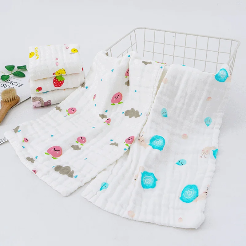 1/5pcs Cotton Bubble Gauze Towel,9.84*19.69in/25*50cm，Baby Feeding Bib,Small Square Towel, Newborn Baby Supplies