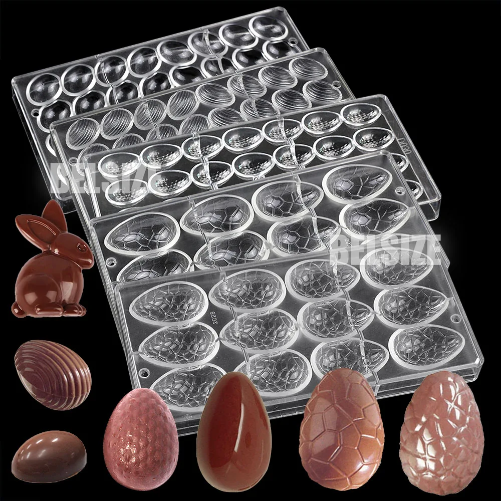 Stampini Per Uova Di Pasqua In Silicone - Set Di 3, 8 Cavità, Per Cioccolato E Dolci - Foto 3