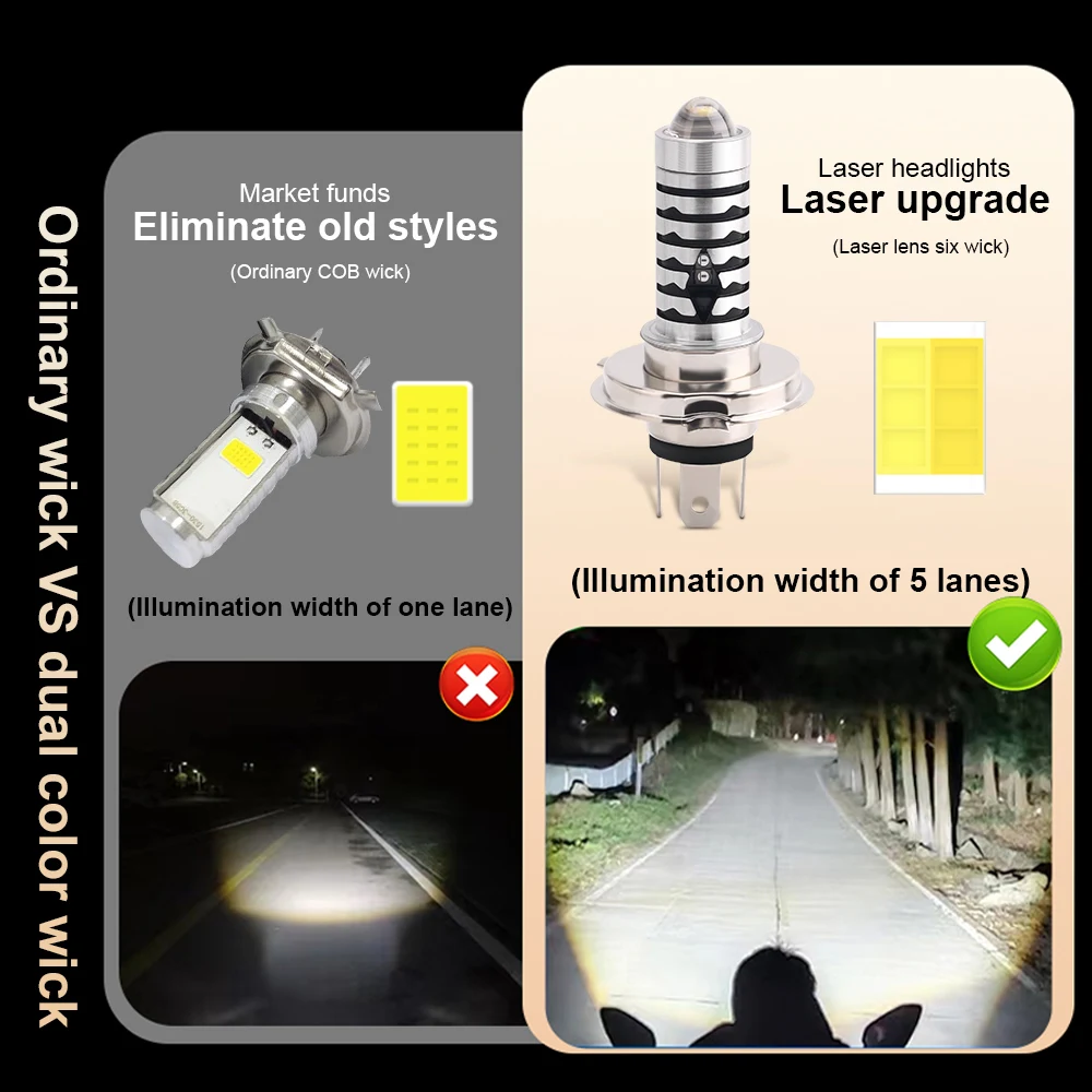 halogen bulb bike white led headlight