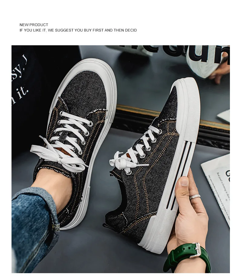 Große Größe 39-48 Herren Sportschuhe Marken atmungsaktive Herbst Canvas Sneakers Herren Laufschuhe Designer Jeans Stoff Wanderschuhe – Detail 17