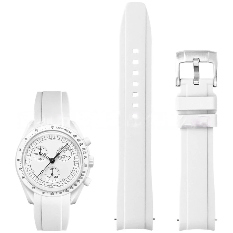 Curved End Silicone Rubber Watch Strap - Universal Diving Bracelet