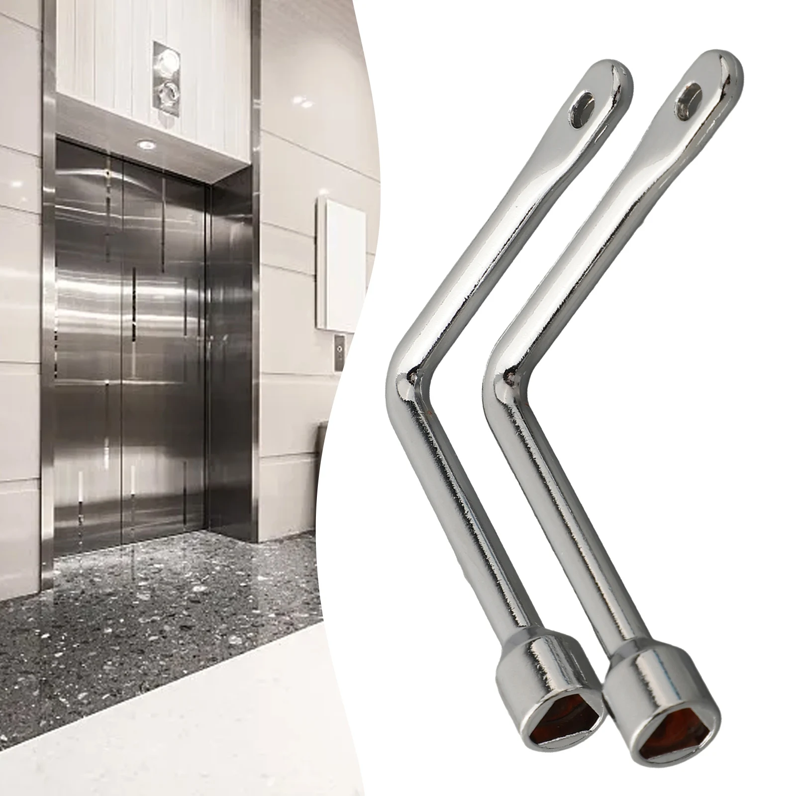 

2Pcs Elevator Door Keys Triangular Key Spanner Wrench Universal Triangular Key Socket Hand Tool For Repairing Manual Tools