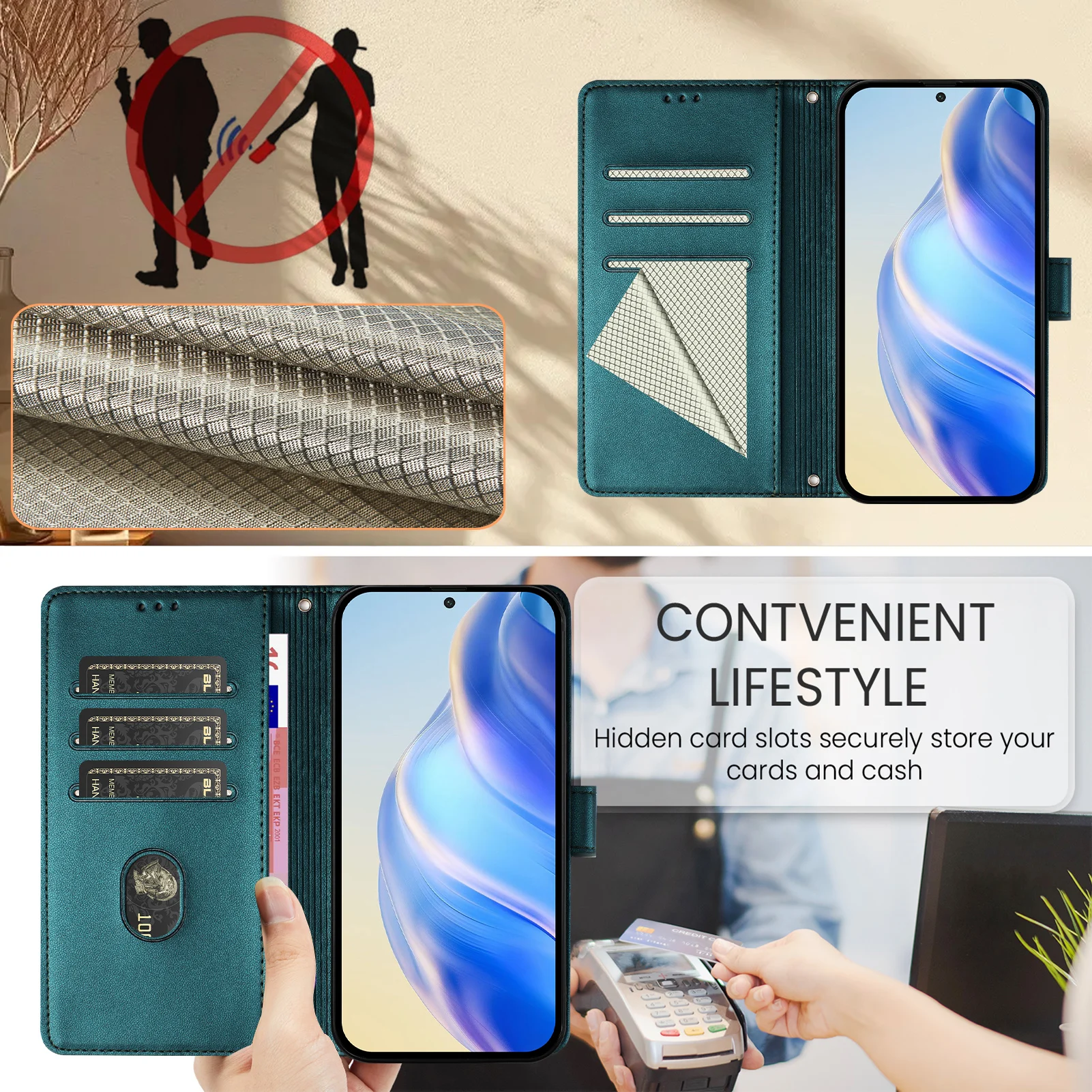 3D Leather Flip Cover Phone Wallet Case