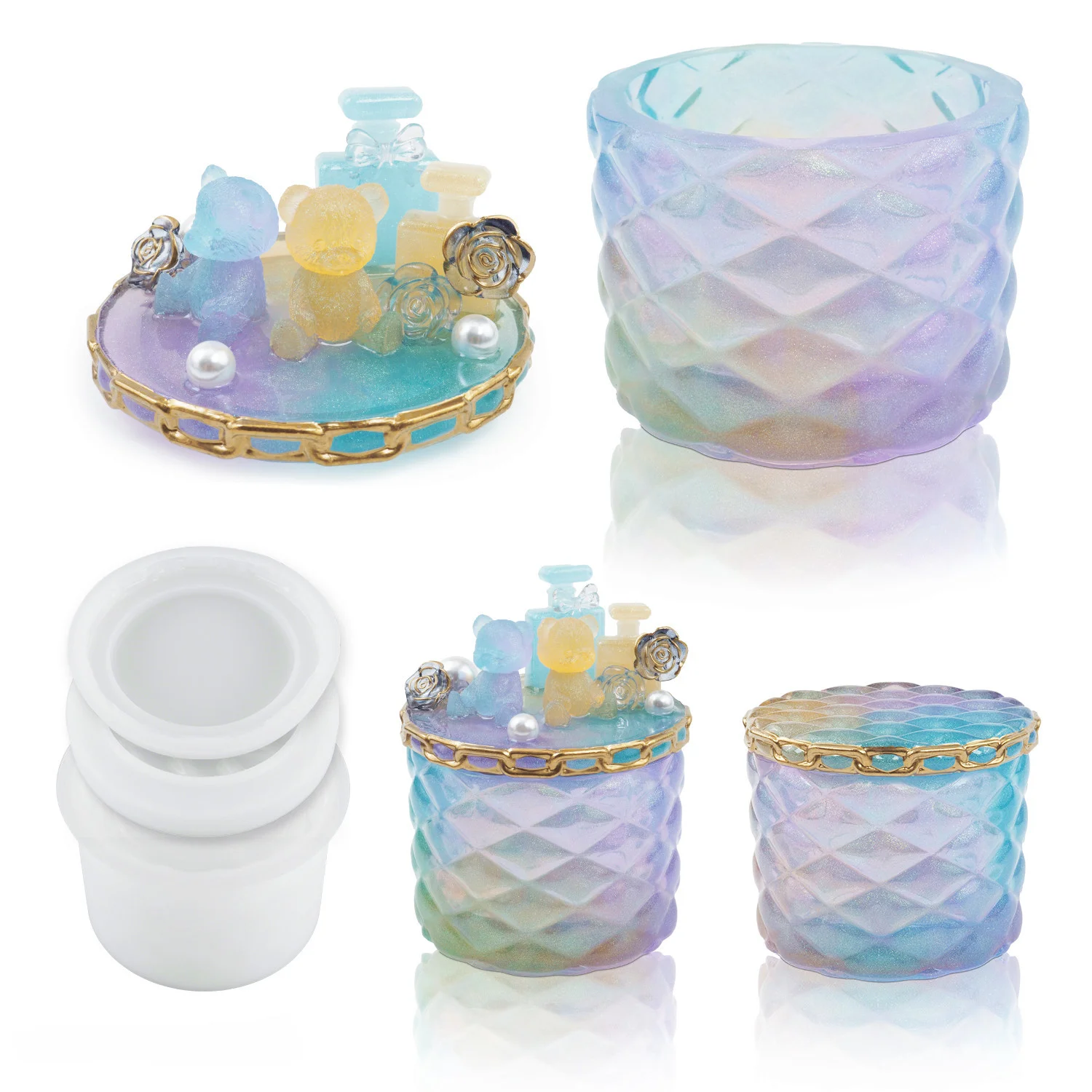 

DIY Epoxy Resin Mold Storage Box Vase Silicone Jewelry Tool Jewelry Accessories