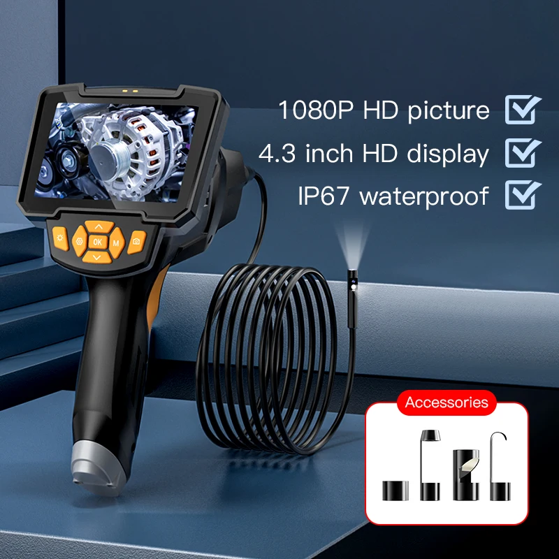 공장 직영 휴대용 비디오 경질 5.5mm 듀얼 렌즈 1m 1080P HD 카메라 검사 자동차 수리 검사 도구 내시경