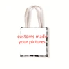 Custom-made Canvas Coth Tote Fabric Lunch Shopping Storage Bag, Home Storage & Organization, 33x37cm 1