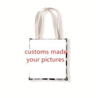 Custom-made Canvas Coth Tote Fabric Lunch Shopping Storage Bag, Home Storage & Organization, 33x37cm 1