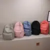 Women Nylon Backpack Preppy Style School Students Solid Color Large Handbags 1