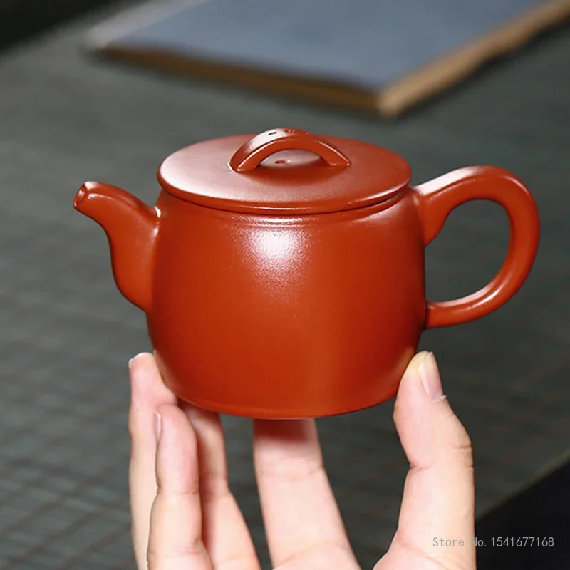 Creative Yixing Purple Clay Pots Raw Ore Vermilion Mud Home Living Room Office Tea Dining Table Items Kung Fu Hanwa Teapot 190ML