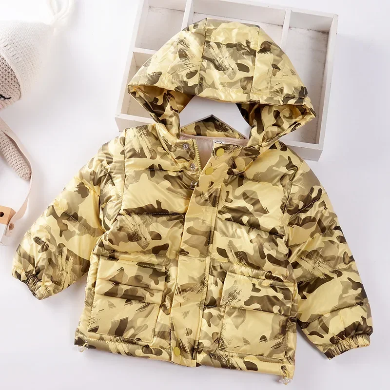 Winter Boys Snow Coats Camouflage Jacket Children Windproof Outerwear Hooded Outdoor Thicken Warm Kids Padded Jacket 1-7y