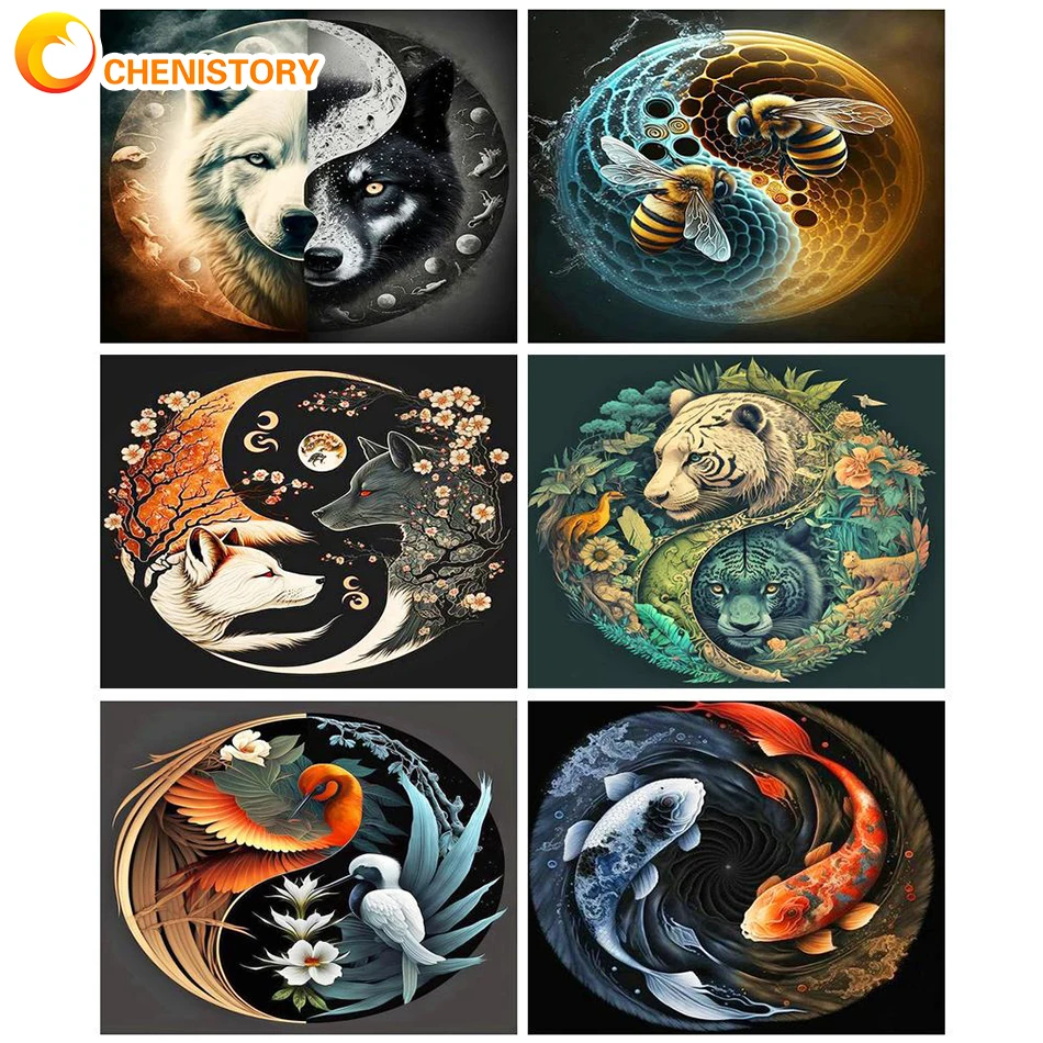 

CHENISTORY 40x50cm Diy Painting By Numbers On Canvas With Frame Craft Kit For Adult Oil Picture Animal Coloring Home Decor Art G