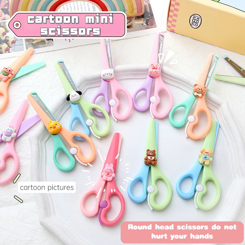 Cute Cartoon Student Round Head Safety Scissors for DIY Paper Cutting  Handicrafts Portable Art Scissors Office - AliExpress