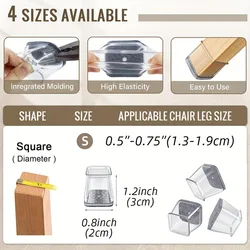 Premium Silicone Chair Leg Floor Protectors - Scratch & Noise Reduction, Hardwood Safe (Set of 16/32) - 32 pcs (S ( Fit 13 - 19mm ))
