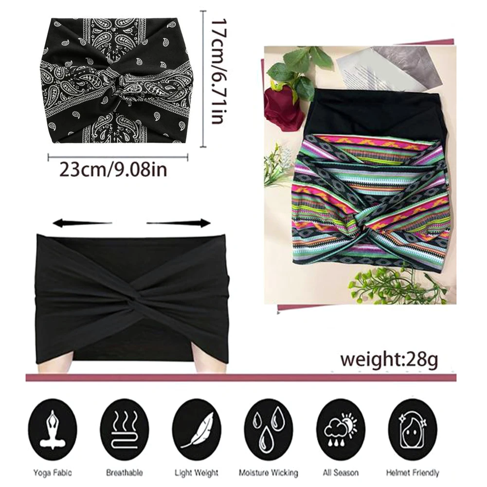 Verdrehte breite Stirnbänder für Frauen extra großer Turban -Training Stirnband Fashion Yoga Haarbänder Boho Twisted Dick Hair Accessoires – Detail 2