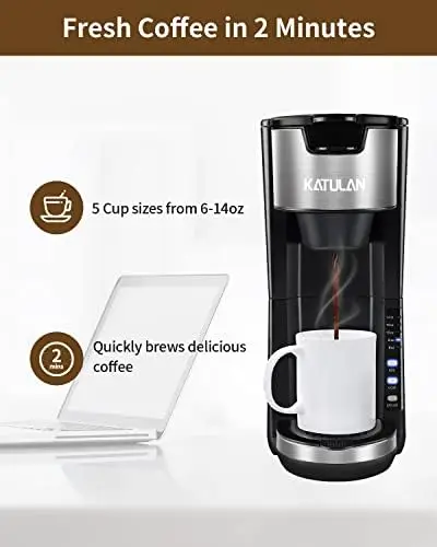 Single Serve Coffee Maker for K Cup & Ground Coffee, 6 to 14 OZ Brew Sizes, Small  Coffee Maker with 30 OZ Water Reservior & Automatic Shut-Off Function,  Adjustable Drip Tray - Yahoo Shopping