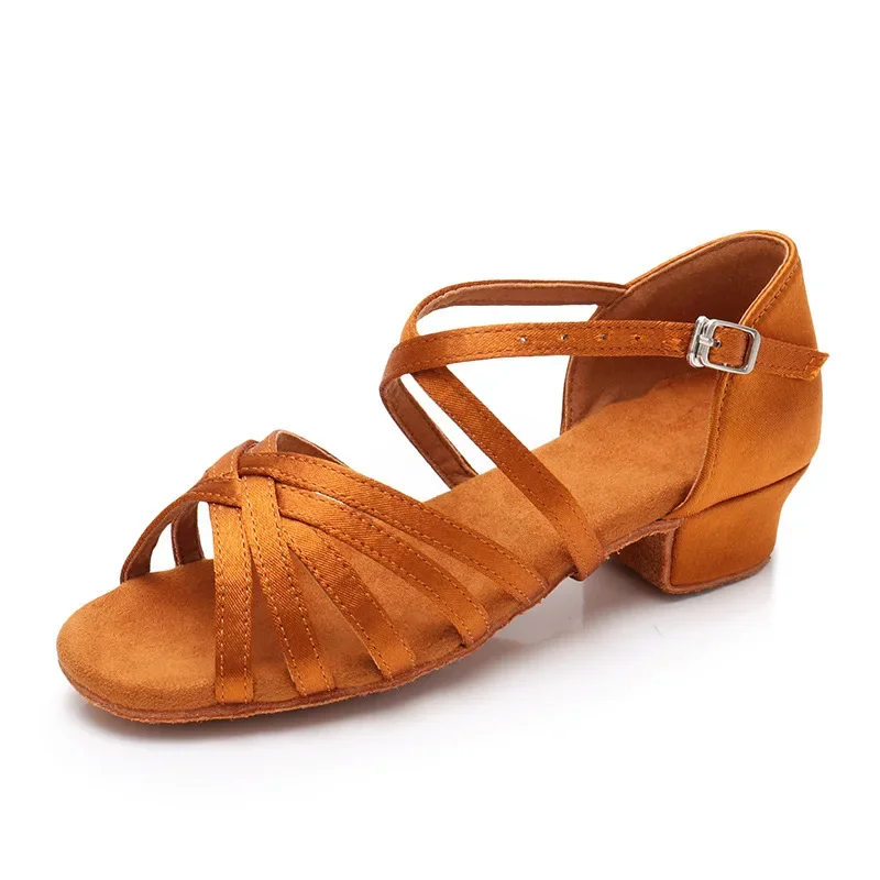 Children Dance Shoes for Girls Ballroom Latin Shoes Ladies Modern Tango Dancing Women Latin Shoes Salsa Sandals 3