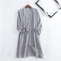 New spring and autumn Japanese kimono robe couple cotton crepe bathrobe men and women kimono robe robes for women sleepwear - Image 5