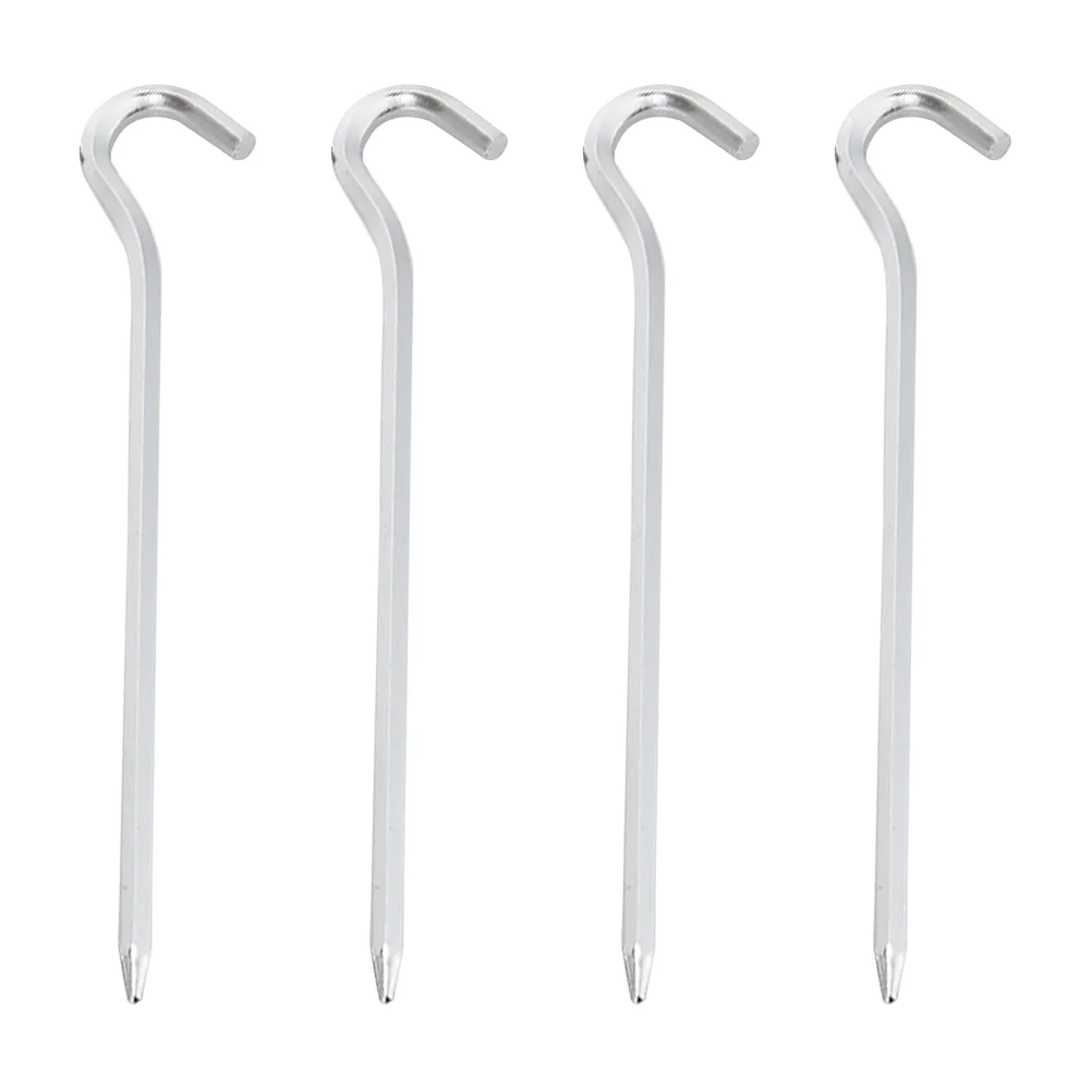 

4 Pcs Picnic Blanket Camping Ground Nail Tents Beach Stake Aluminum Alloy Outdoor Hooks for Hanging Mat Peg
