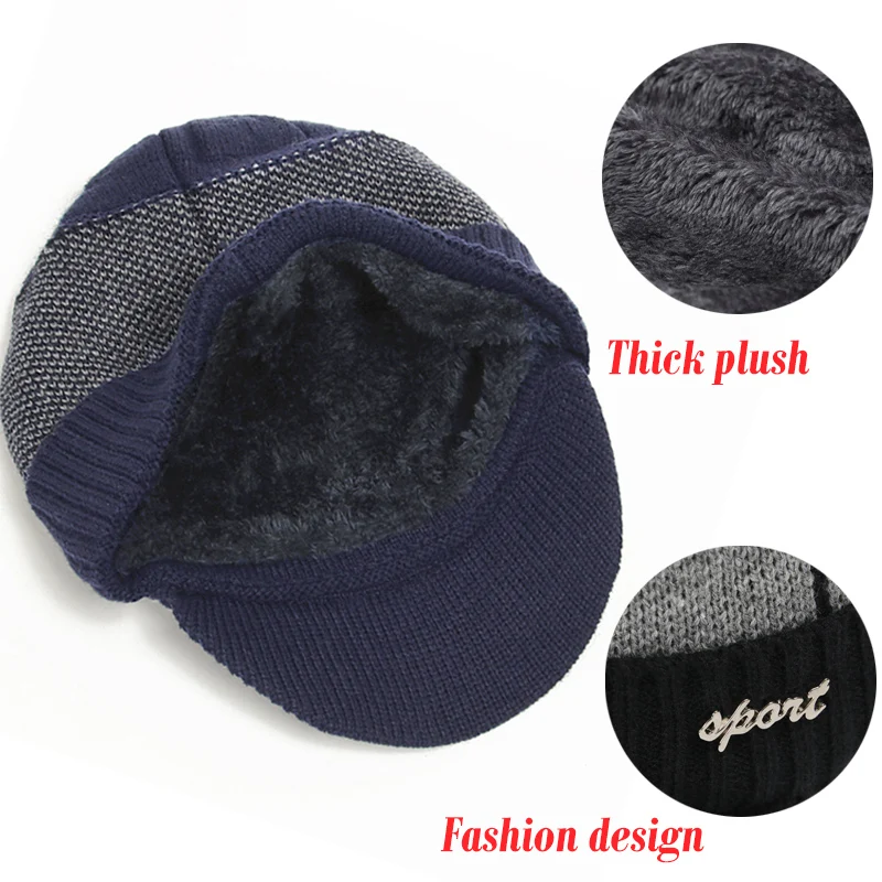 Winter Hats Skullies Beanies Hat Men Winter Beanies For Women Wool Scarf Caps Balaclava Mask Gorras Bonnet Knitted Hat - 4